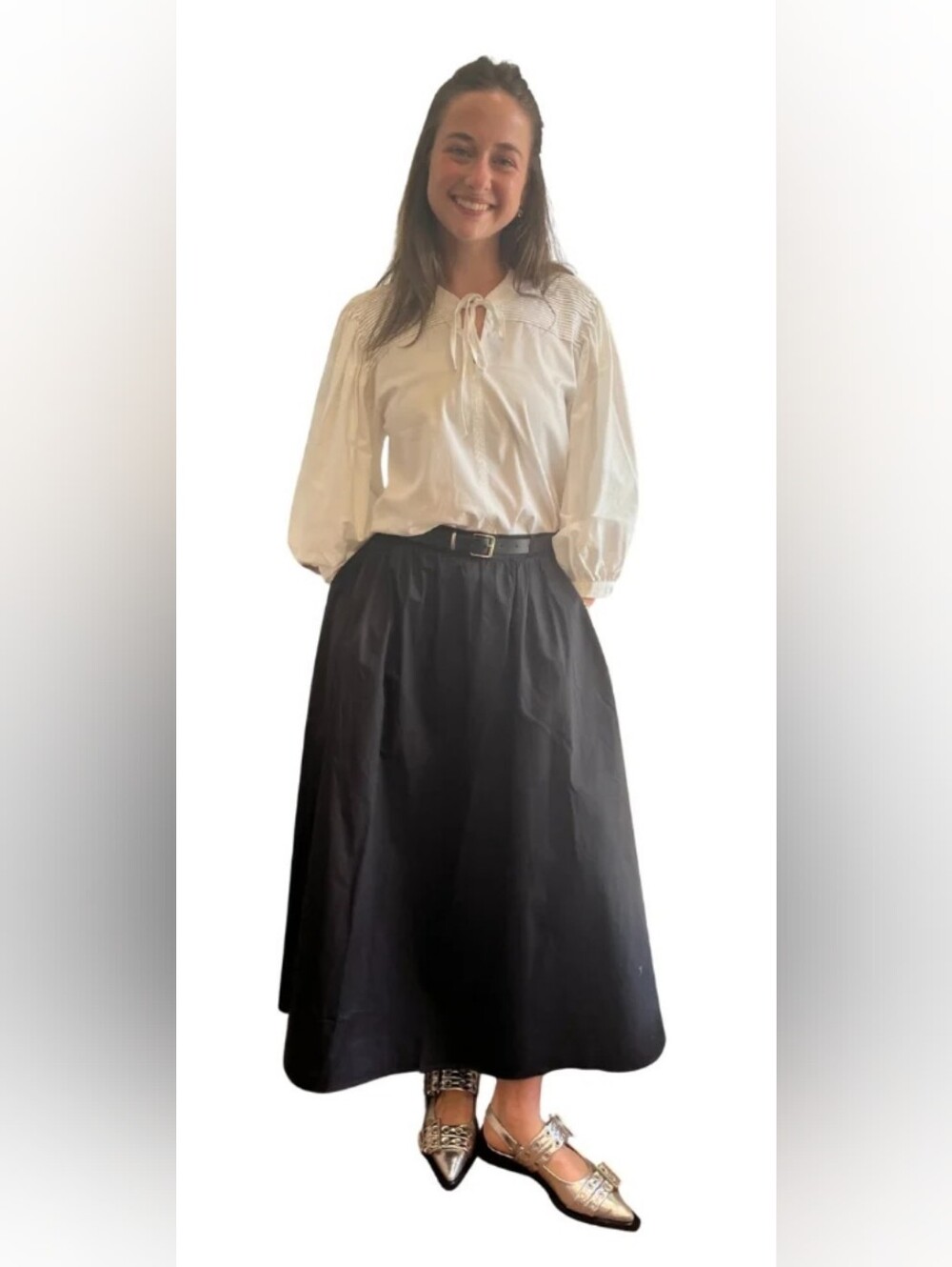 100% Poplin Blouse Black Size 6 - Picture 7 of 7
